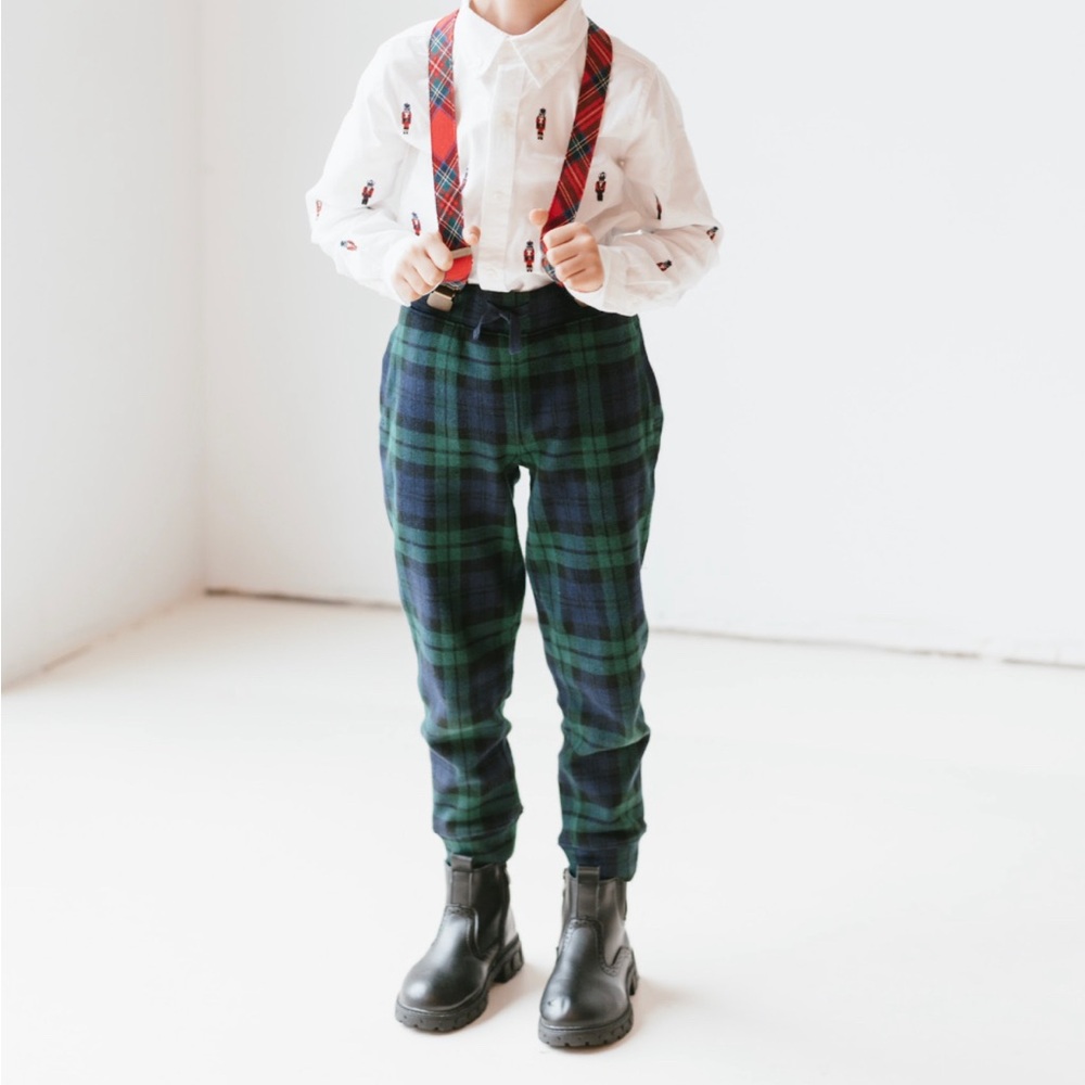 Boys size 5 Janie and Jack plaid joggers
